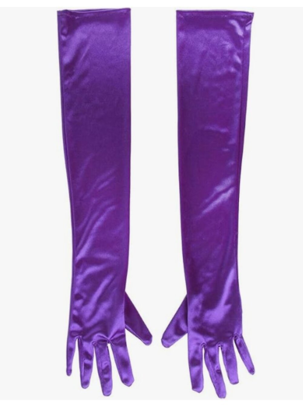 NEW SACAS Long Bridal Satin Gloves in Purple One Size